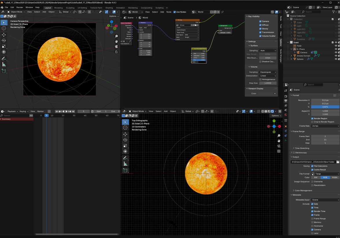 Réalisation du soleil dans Blender