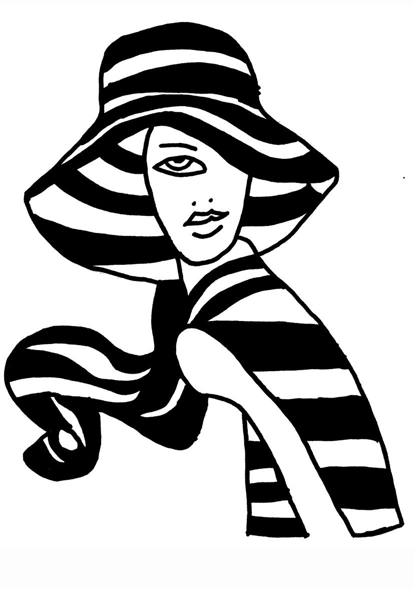 Visage femme au chapeau