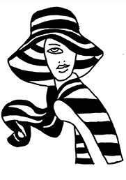 Visage femme au chapeau