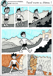 Pascal monte au château ! (planche 1 de 2)