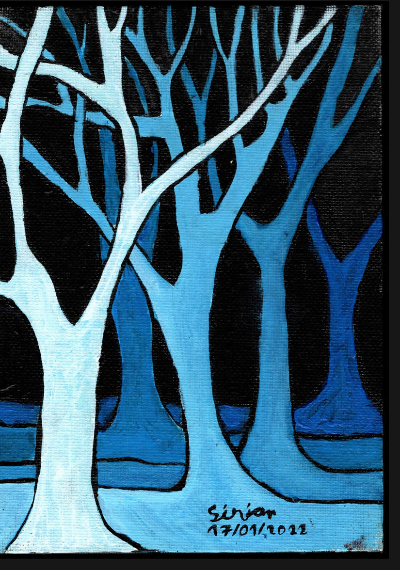 Les arbres colorés : Bleu