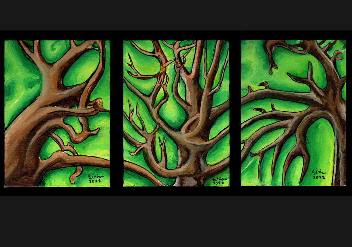 Arbres verts : Tryptique