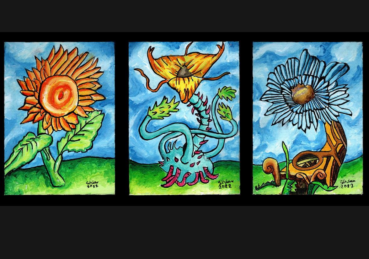 Les fleurs : Tryptique