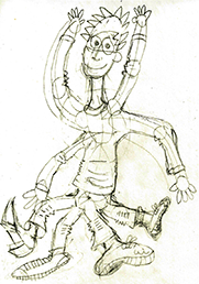 Homme Dansant (Esquisse au plomb)