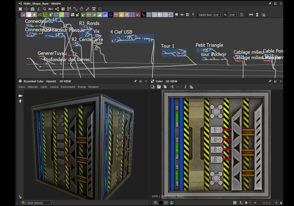 Texture de plaque produite avec Substance Designer