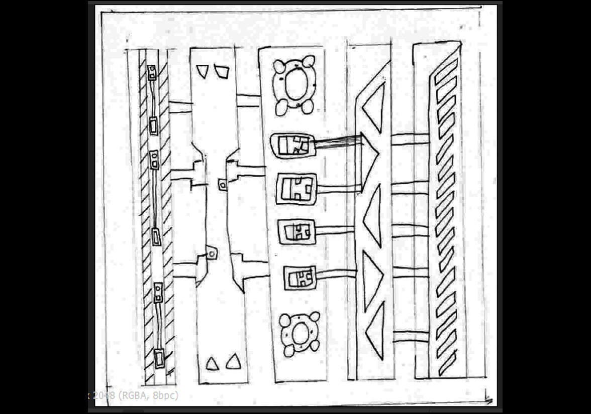 Sketch de la plaque réalisé par Sirian Delamare