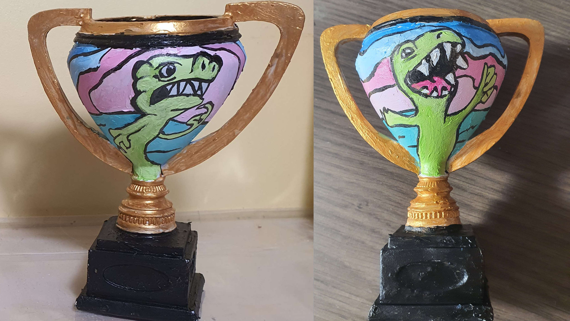 Les trophées peints N°3 : Les Dinos